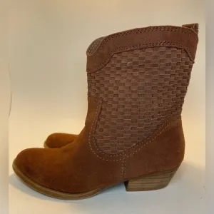 Nine West Vintage America Woven Suede Boots Size 7.5M
