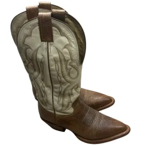 Nocona Western Cowboy Boots White/ Brown women's size 8