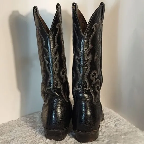 Nocona Men's Black Leather Cowboy Boots