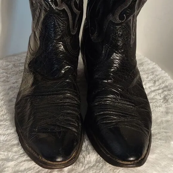 Nocona Men's Black Leather Cowboy Boots
