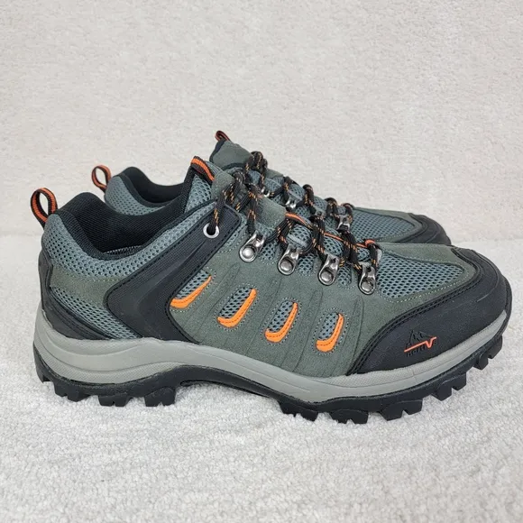 NORTIV 8 Quest 1 Men's Gorpcore Hiking Waterproof Shoes Black/Gray/Orange  10.5