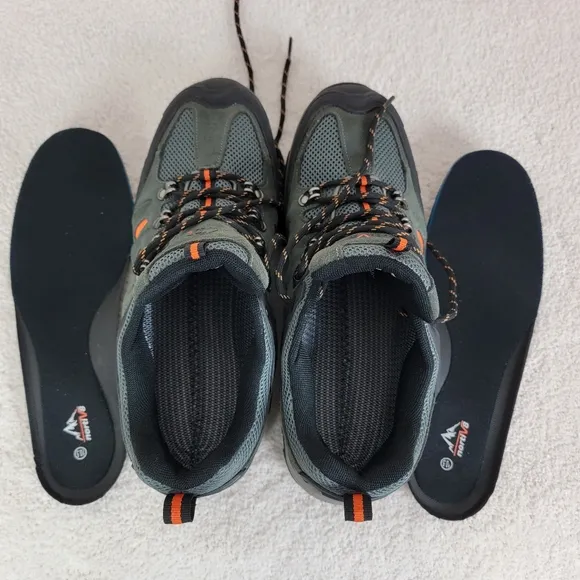 NORTIV 8 Quest 1 Men's Gorpcore Hiking Waterproof Shoes Black/Gray/Orange  10.5