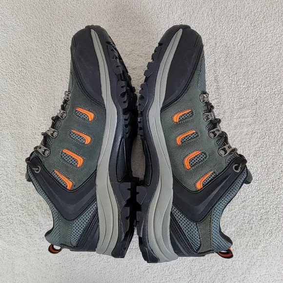 NORTIV 8 Quest 1 Men's Gorpcore Hiking Waterproof Shoes Black/Gray/Orange  10.5
