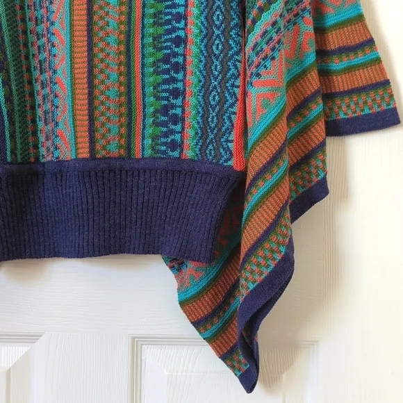 Novica Lima Dance Alpaca Blend Bohemian Striped Knit Dolman Sleeve Sweater L/XL