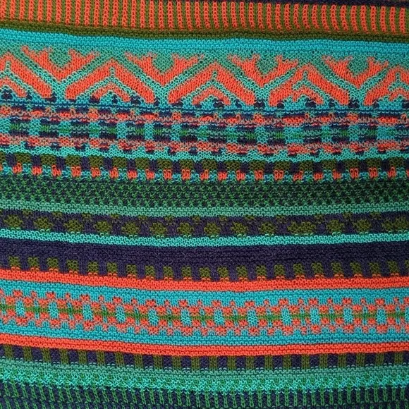 Novica Lima Dance Alpaca Blend Bohemian Striped Knit Dolman Sleeve Sweater L/XL