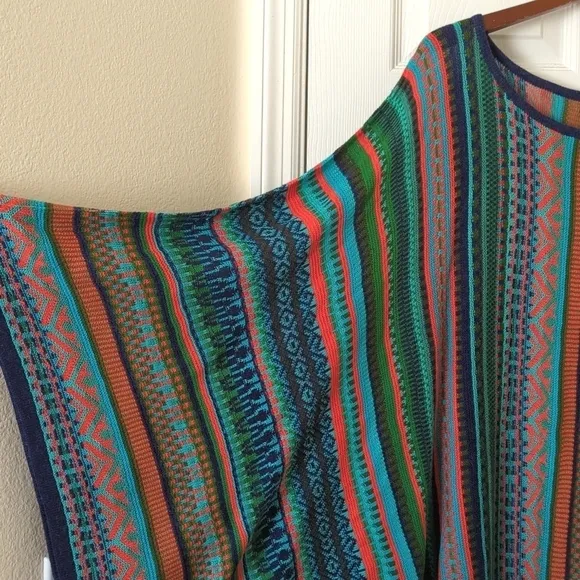 Novica Lima Dance Alpaca Blend Bohemian Striped Knit Dolman Sleeve Sweater L/XL