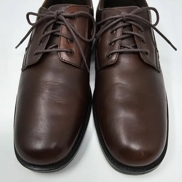 Nunn Bush Denali Waterproof Leather Comfort Shoes Gel Brown Oxfords Size 9.5