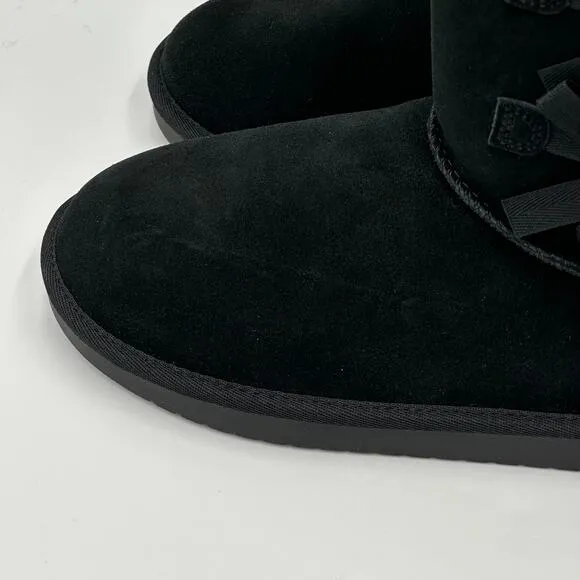 NWD Koolaburra by UGG Victoria Short Black Suede Boots Bows Kids Girls Size 5