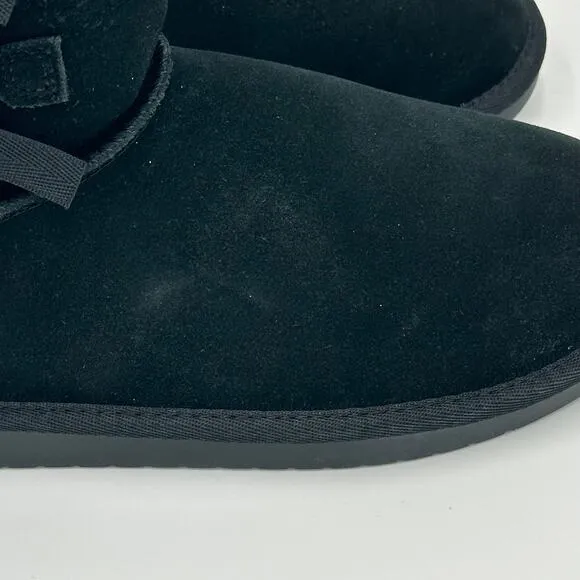 NWD Koolaburra by UGG Victoria Short Black Suede Boots Bows Kids Girls Size 5