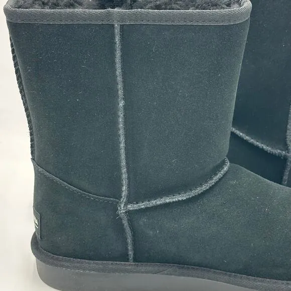NWD Koolaburra by UGG Victoria Short Black Suede Boots Bows Kids Girls Size 5