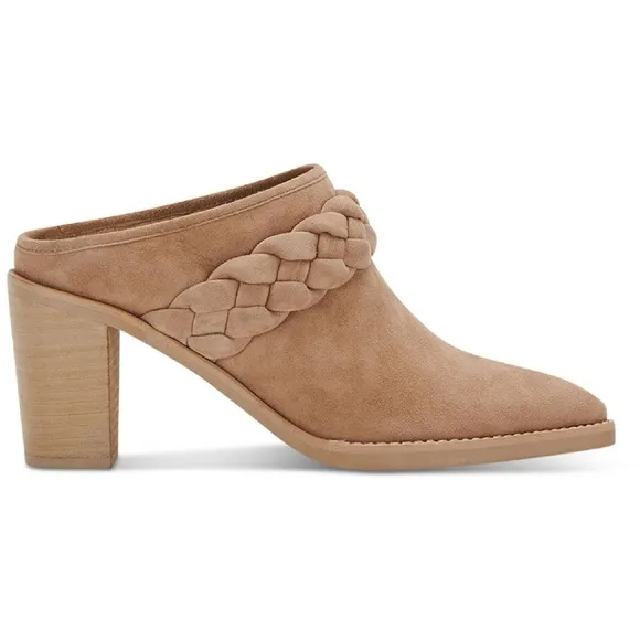 NWOB $140 Dolce Vita Suede Mules -Creme White