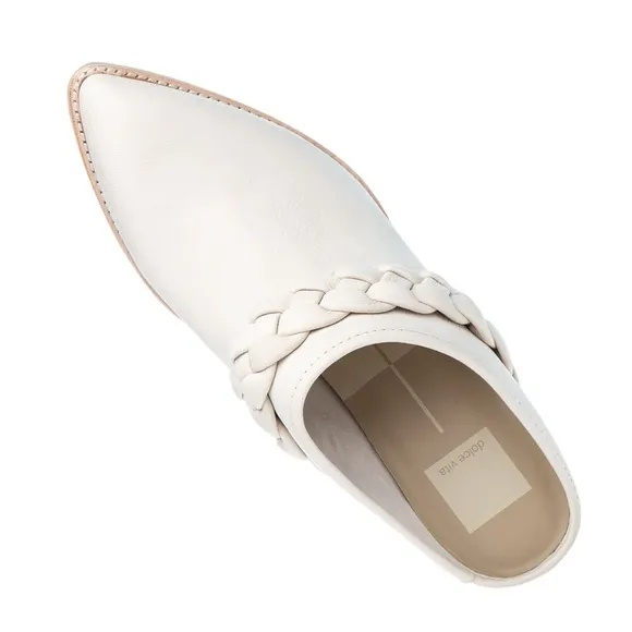 NWOB $140 Dolce Vita Suede Mules -Creme White