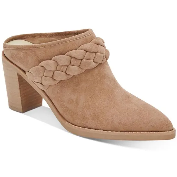 NWOB $140 Dolce Vita Suede Mules -Creme White