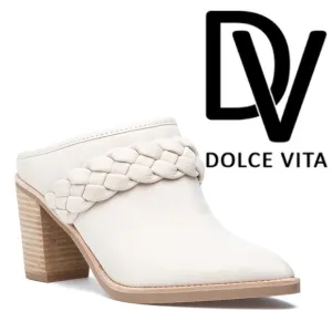 NWOB $140 Dolce Vita Suede Mules -Creme White