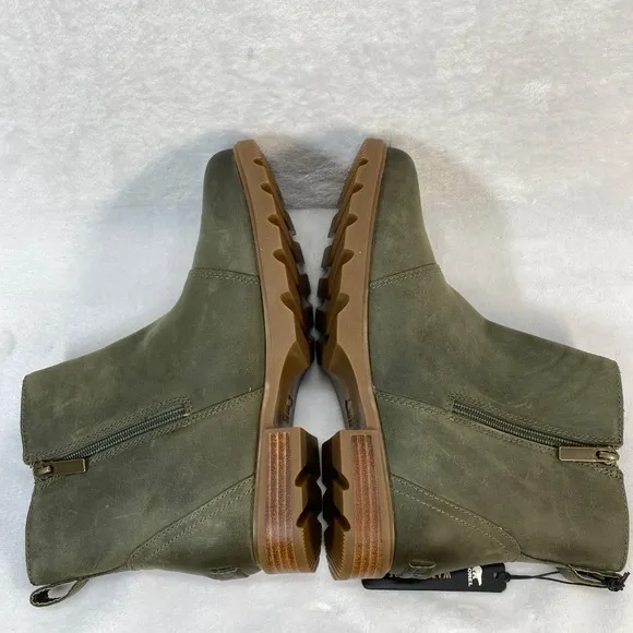 NWOB Sorel Waterproof Leather‎ Ankle Boots Green Size 8.5