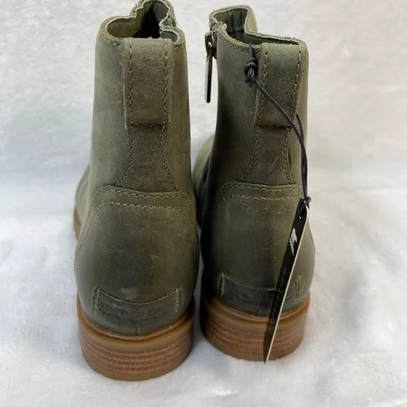 NWOB Sorel Waterproof Leather‎ Ankle Boots Green Size 8.5