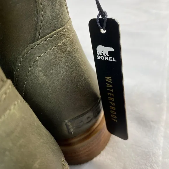 NWOB Sorel Waterproof Leather‎ Ankle Boots Green Size 8.5
