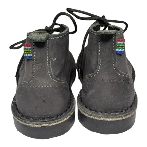 NWOB Veldskoen Chukka Charcoal Gray All Weather Unisex Leather Lace Up Bootie