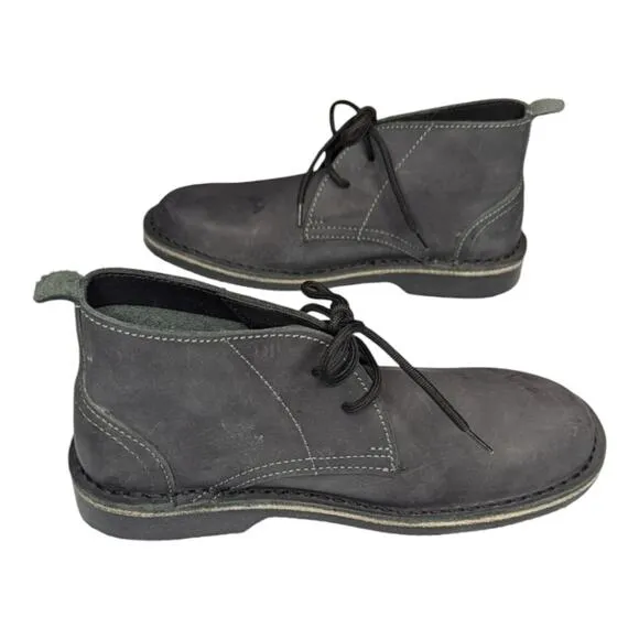 NWOB Veldskoen Chukka Charcoal Gray All Weather Unisex Leather Lace Up Bootie
