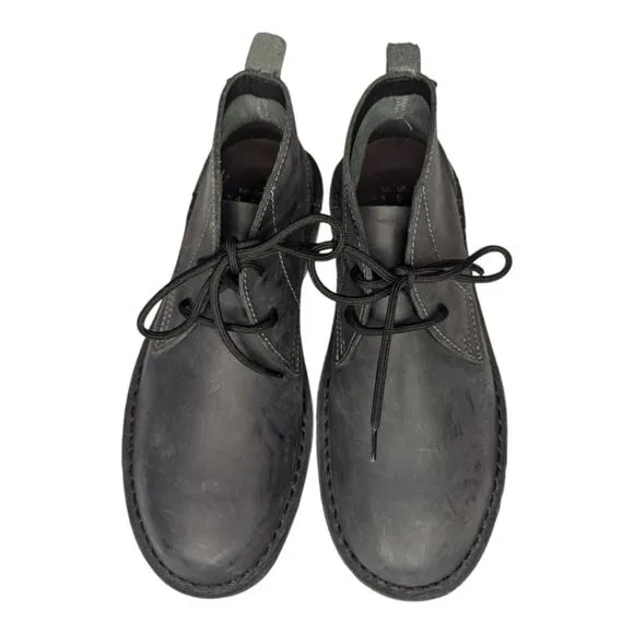 NWOB Veldskoen Chukka Charcoal Gray All Weather Unisex Leather Lace Up Bootie
