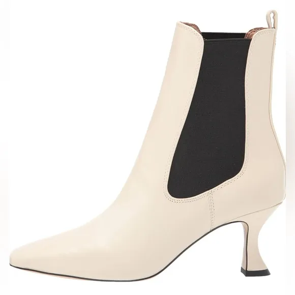 NWOB Women's Sam Edelman Lani Square Toe Ankle Boots in Ivory Size 10