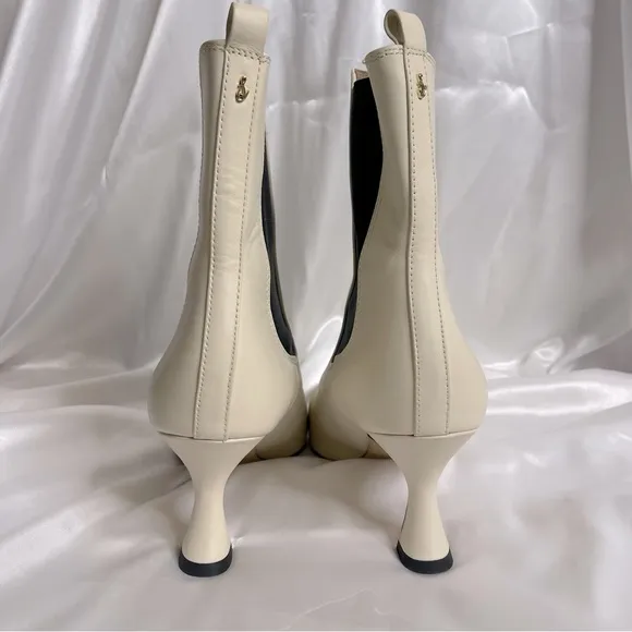 NWOB Women's Sam Edelman Lani Square Toe Ankle Boots in Ivory Size 10