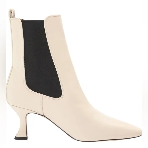 NWOB Women's Sam Edelman Lani Square Toe Ankle Boots in Ivory Size 10