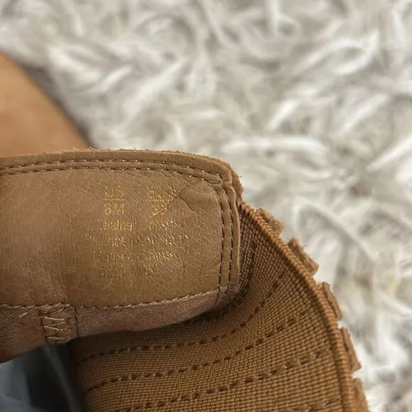 NWOB Sam Edelman Bellamie Suede Harness Western Ankle Boots in Camel Suede Sz 8