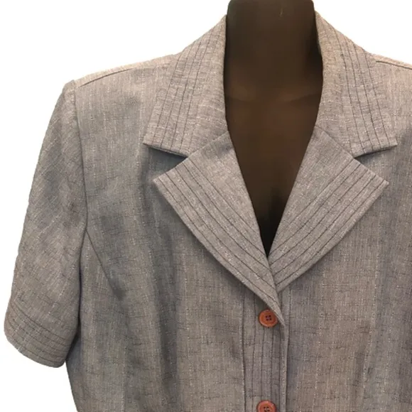 NWOT 20W Sag Harbor gray two piece skirt and single breasted blazer skirt set