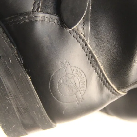 NWOT Brahma Engineer Boots Motorcycle Biker Leather Black Mens Size 8.5 USA Made