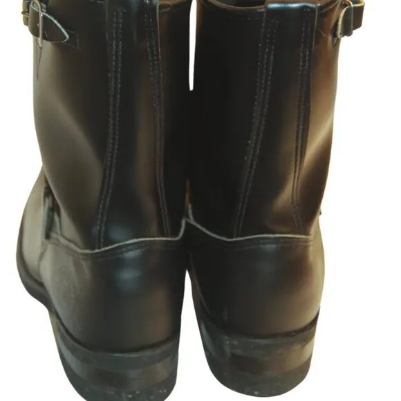 NWOT Brahma Engineer Boots Motorcycle Biker Leather Black Mens Size 8.5 USA Made