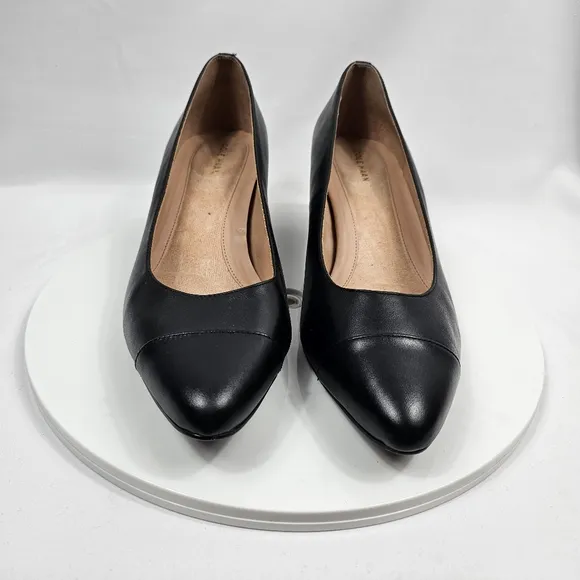 NWOT Cole Haan Go-To Block Heel Pumps Dress Shoes Waterproof Leather Black 10B