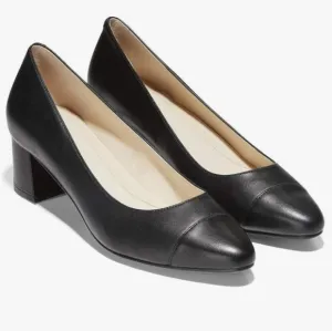 NWOT Cole Haan Go-To Block Heel Pumps Dress Shoes Waterproof Leather Black 10B