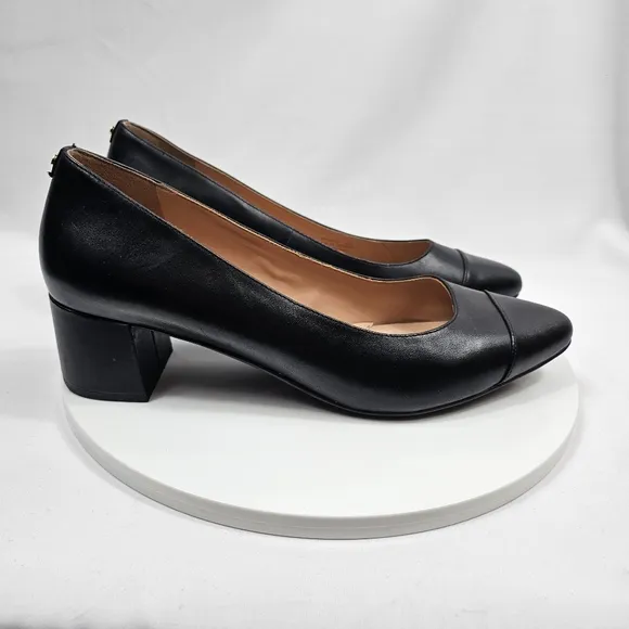 NWOT Cole Haan Go-To Block Heel Pumps Dress Shoes Waterproof Leather Black 10B