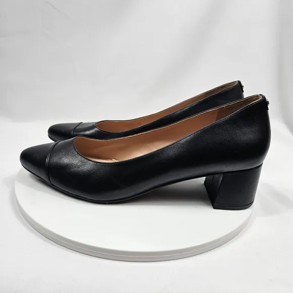 NWOT Cole Haan Go-To Block Heel Pumps Dress Shoes Waterproof Leather Black 10B