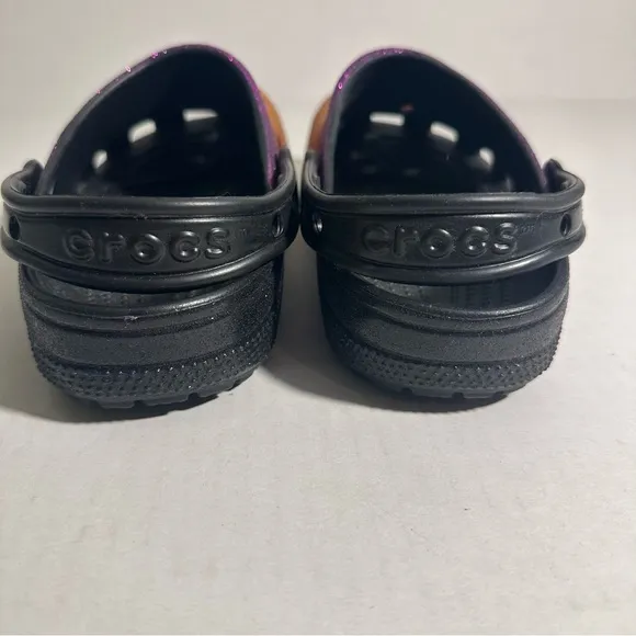 NWOT Crocs Disney Hocus Pocus Limited Edition Shoes Glitter Purple Orange‎ W8 M6