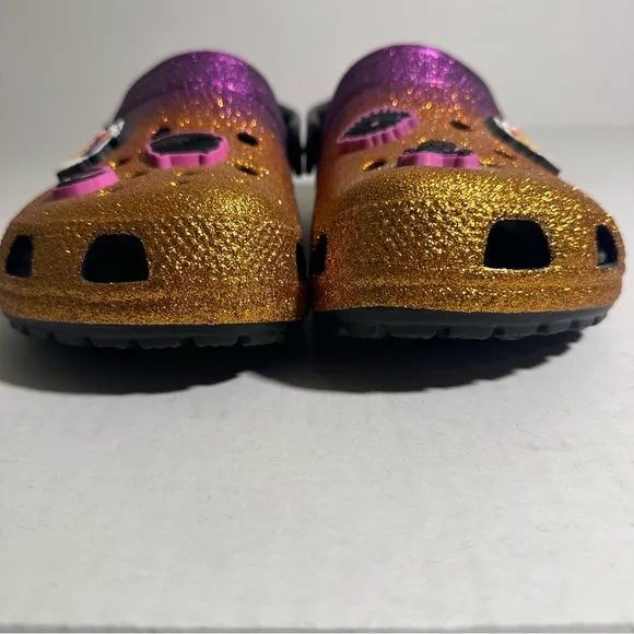 NWOT Crocs Disney Hocus Pocus Limited Edition Shoes Glitter Purple Orange‎ W8 M6