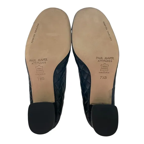 NWOT PAUL MAYER Attitudes TITOU Block Heel Quilted Shoes Size 7.5B
