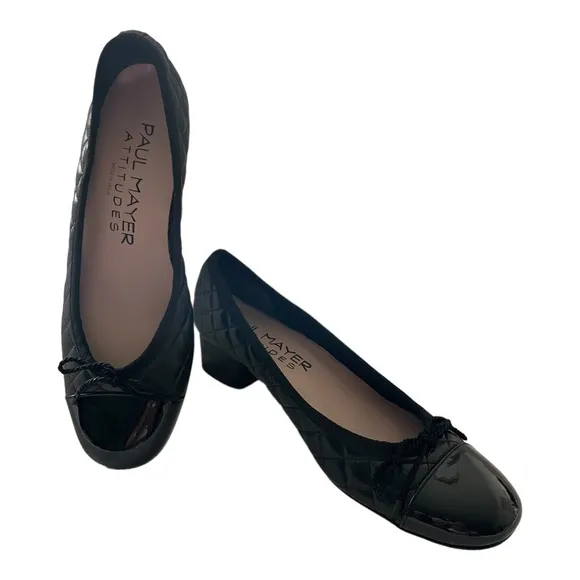 NWOT PAUL MAYER Attitudes TITOU Block Heel Quilted Shoes Size 7.5B