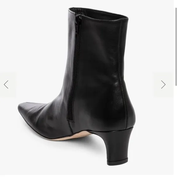 NWOT Staud Wally Black Leather Ankle Boots - size 10/40.5