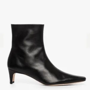 NWOT Staud Wally Black Leather Ankle Boots - size 10/40.5