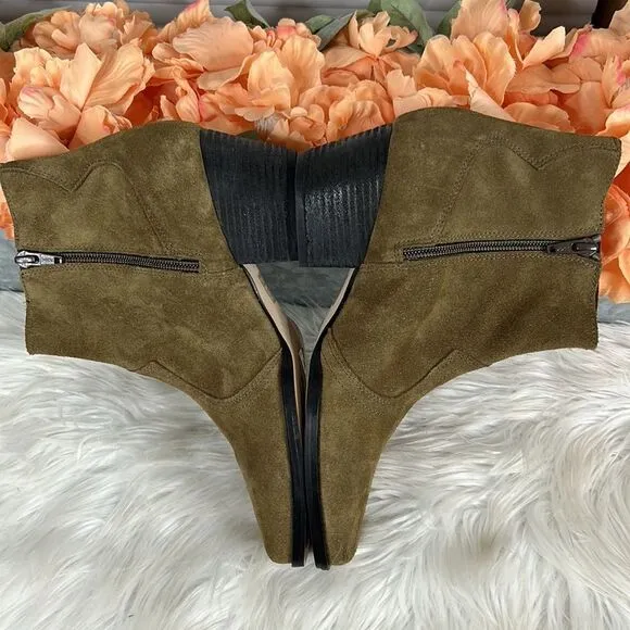 NWOT Free People Maverick Ankle Boots, Khaki Green