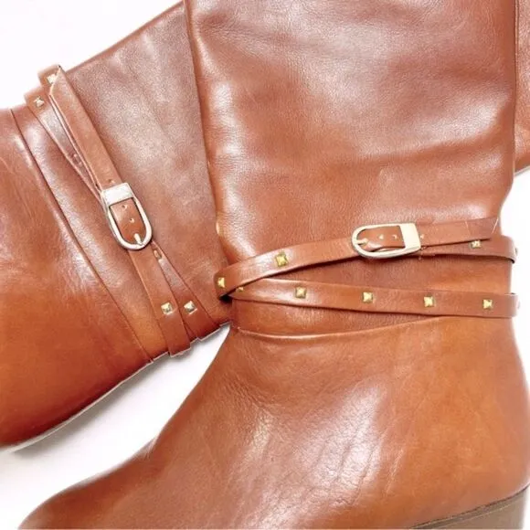 NWOT Lavorazione Artigiana Brown Soft Leather Riding Boots