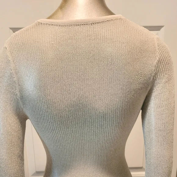 NWT Apricot Sheer Knit Long Sleeve Sweater Maxi Dress Sz S
