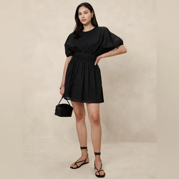 NWT! Banana Republic Black Voile Mini Dress - Size Small
