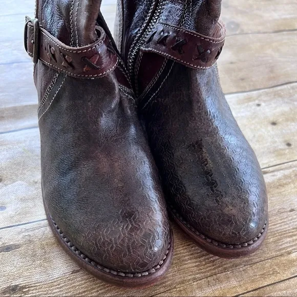 NWT Bed Stu Glaye Tall Boots Black and Teak Driftwood