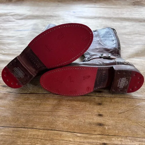 NWT Bed Stu Glaye Tall Boots Black and Teak Driftwood