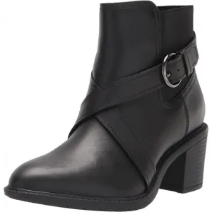 NWT Clarks Collection Womens 6 1/2M 6.5 Scene Strap Leather Ankle Boots Black