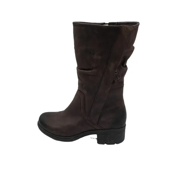NWT Clarks Women's Brown Leather Mani Juniper Side Zip Boots Size 7M