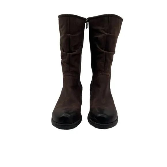 NWT Clarks Women's Brown Leather Mani Juniper Side Zip Boots Size 7M